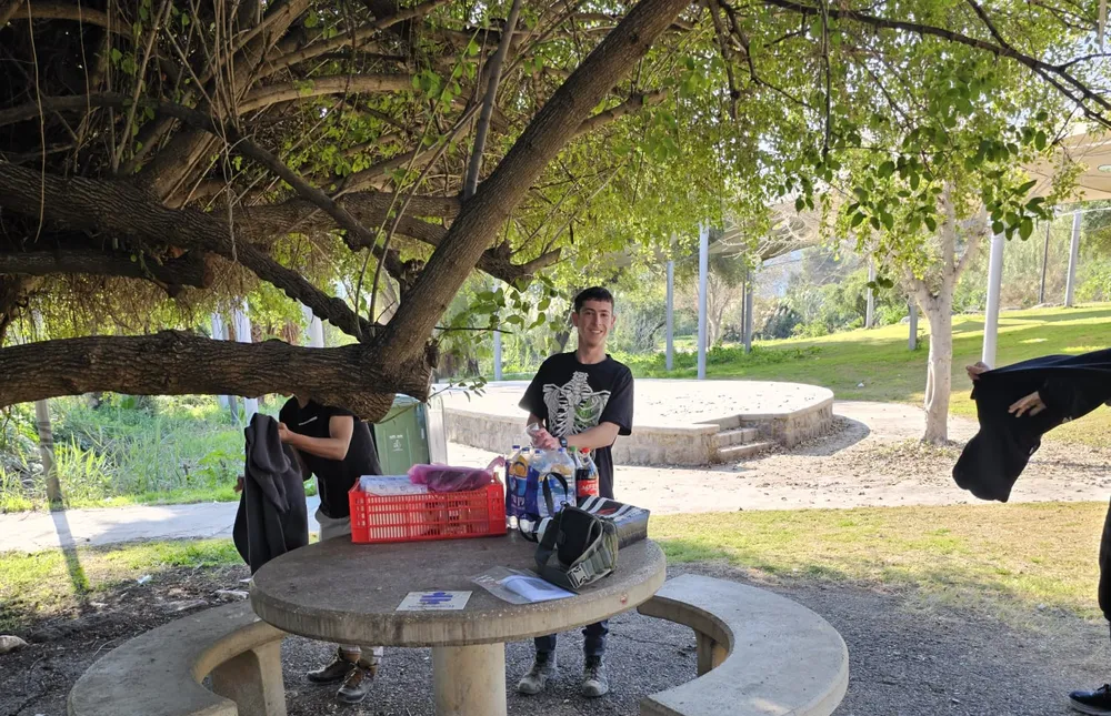 ישיבה סביב שולחן הפיקניק